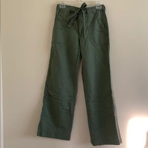 Wide-leg linen/cotton pant